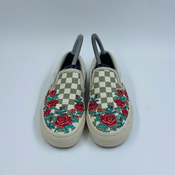 Vans checkered/flower print slip on womens size 5 - Picture 2 of 6